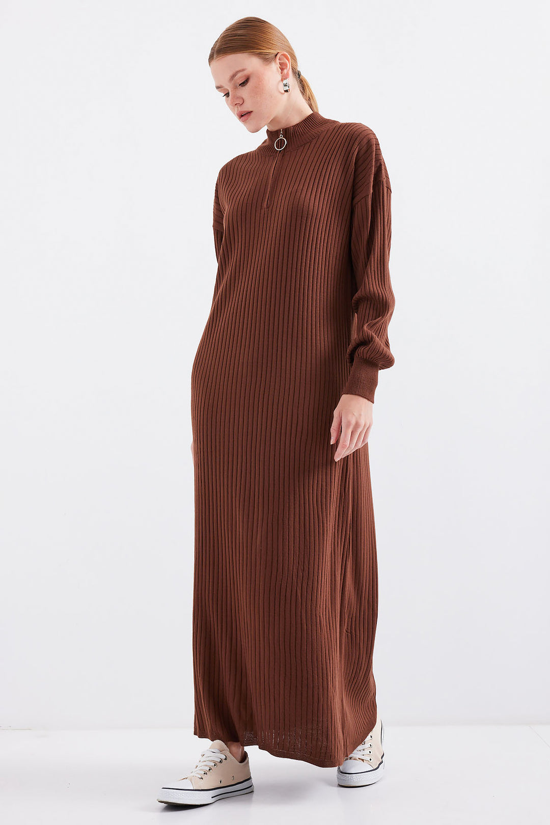 Bigdart 15839 Robe Tricot Longue - Marron