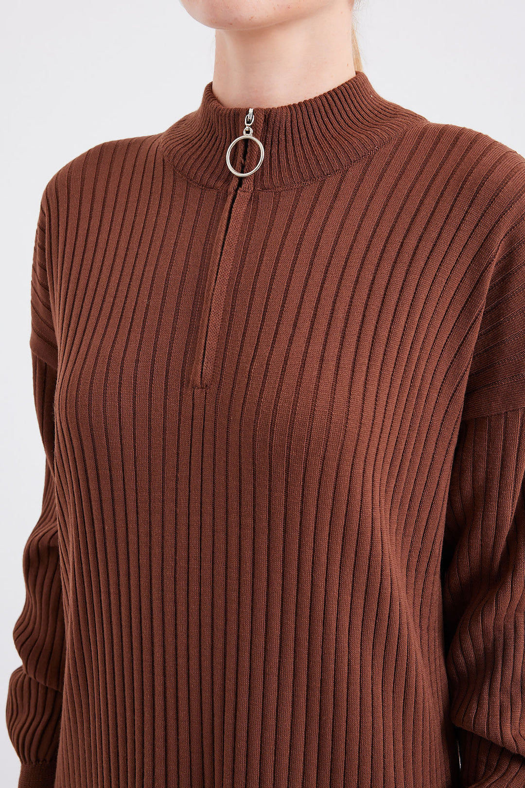 Bigdart 15839 Robe Tricot Longue - Marron