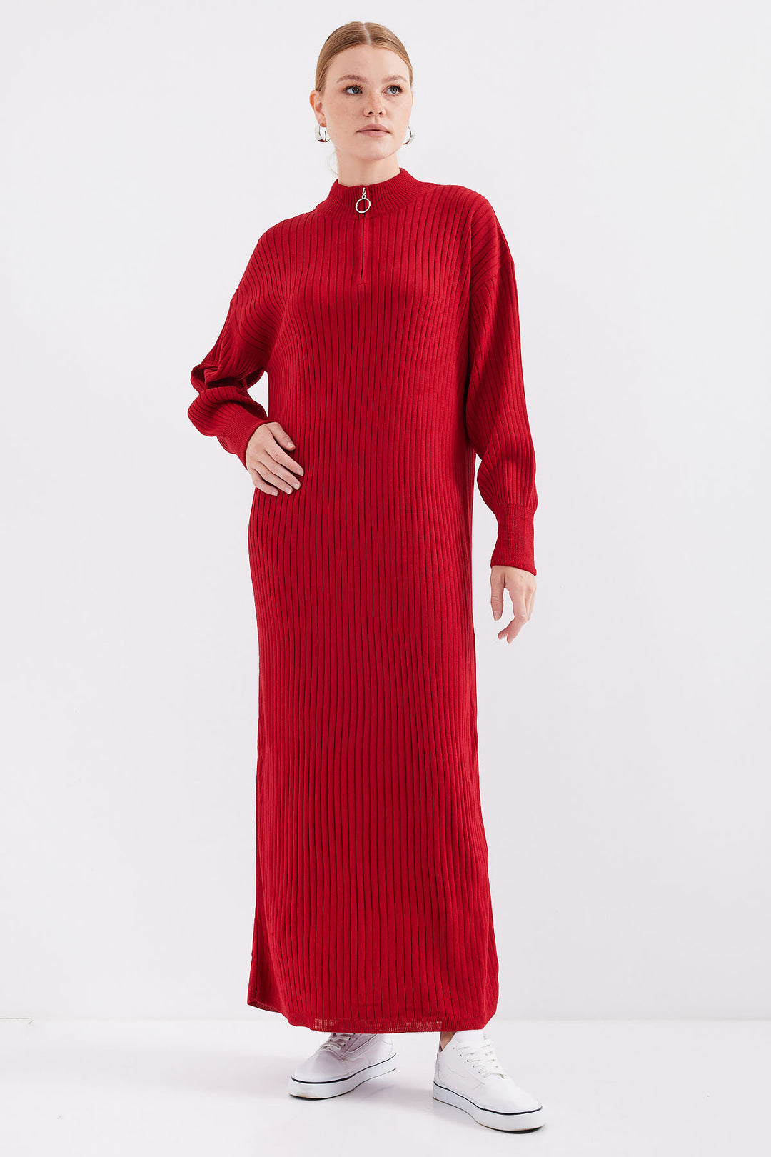 Bigdart 15839 Robe Tricot Longue - Rouge