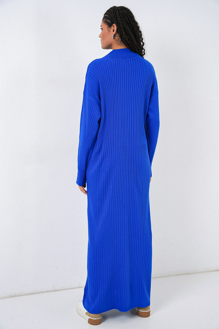 Bigdart 15839 Robe Tricotée Longue - Bleu marine