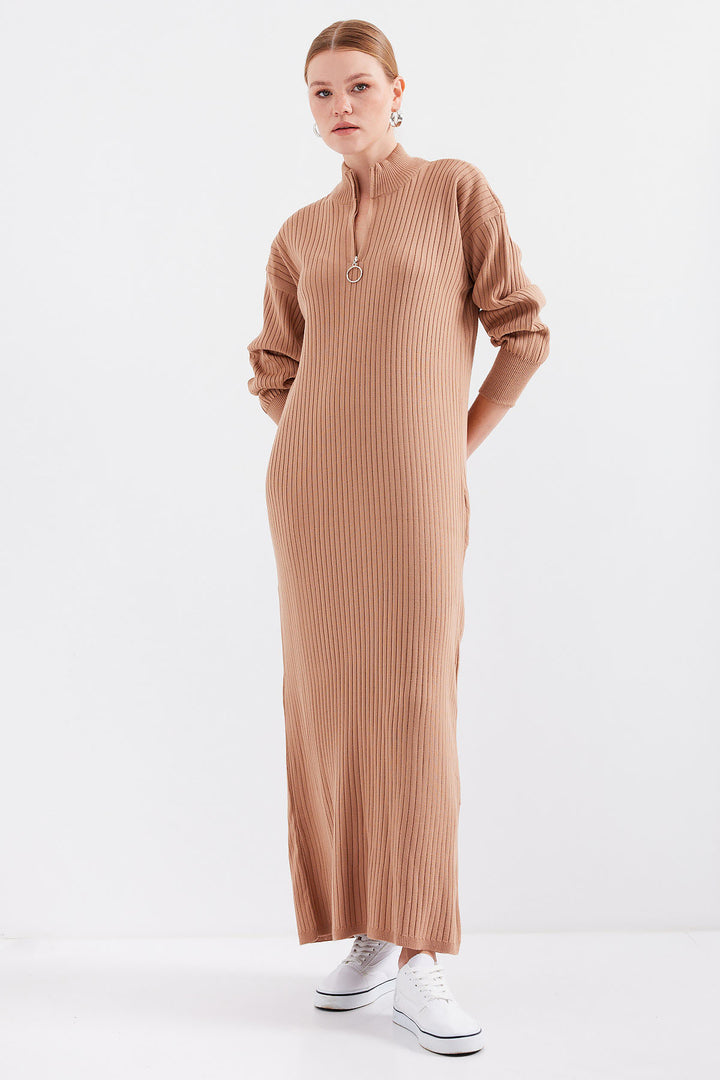 Bigdart Robe tricotée longue 15839 - Tabac