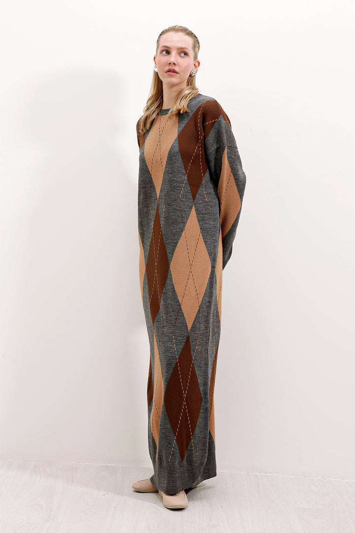 Bigdart 15861 Robe en tricot longue - Gris
