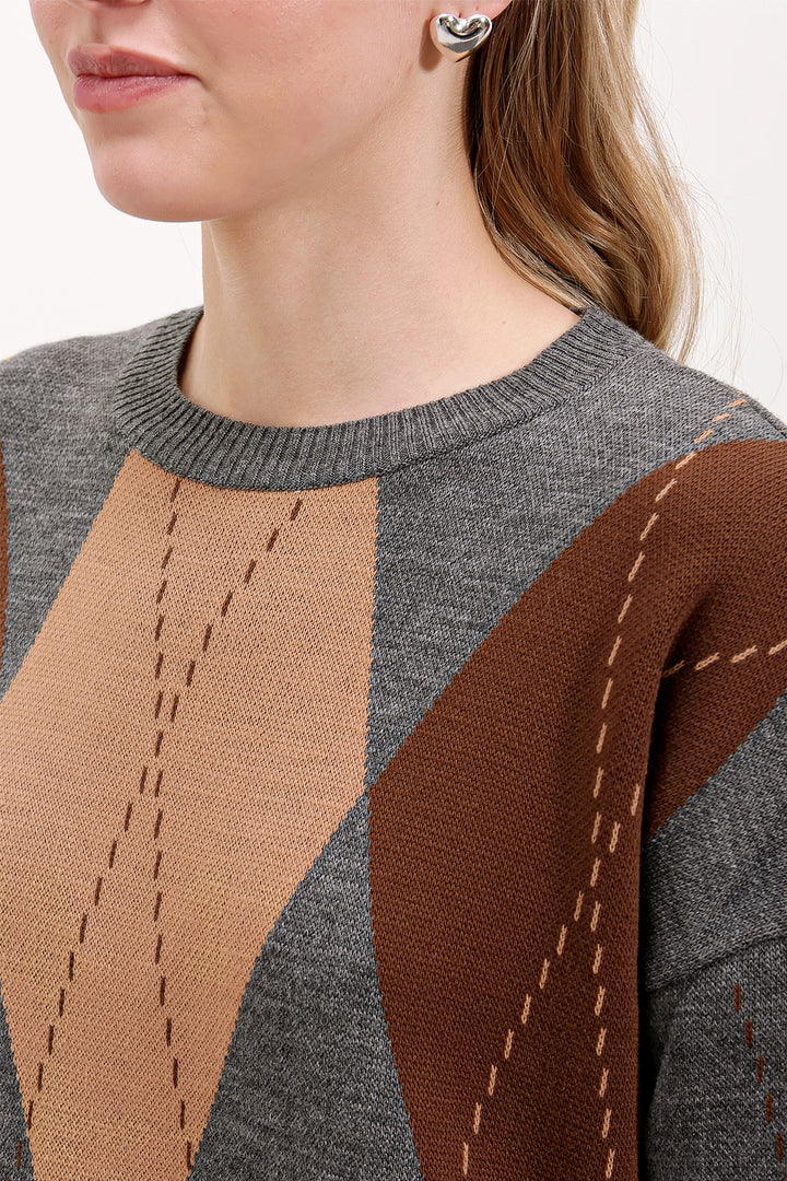 Bigdart 15861 Robe en tricot longue - Gris