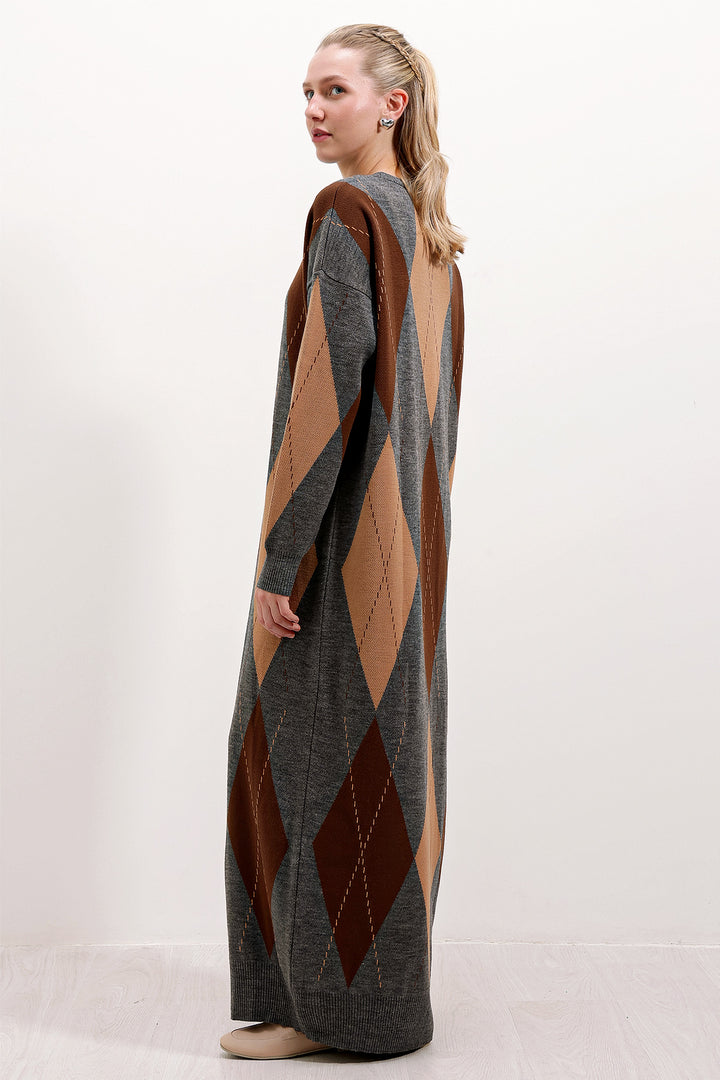Bigdart 15861 Robe en tricot longue - Gris