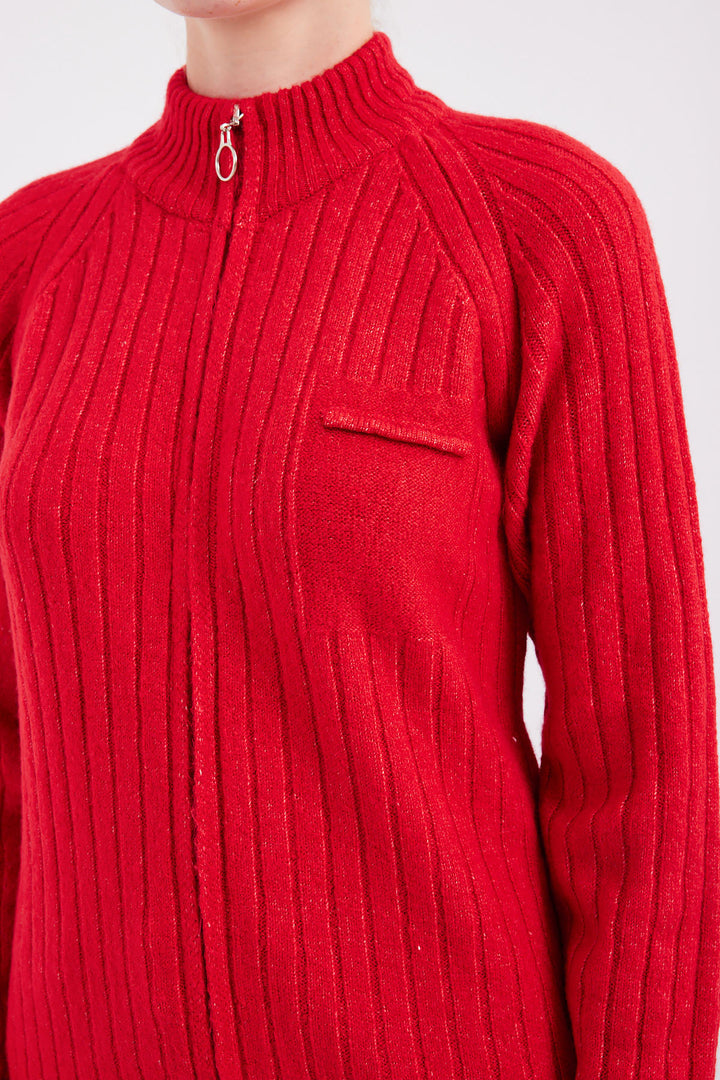 Bigdart 15863 Gilet Tricot Zippé - Rouge
