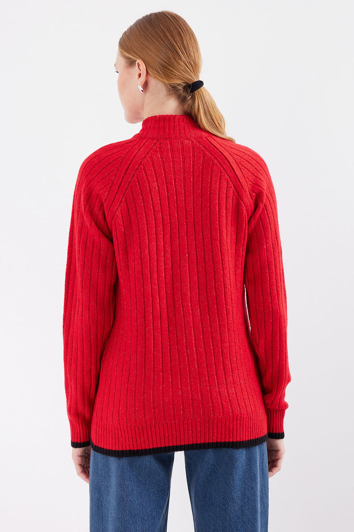 Bigdart 15863 Gilet Tricot Zippé - Rouge