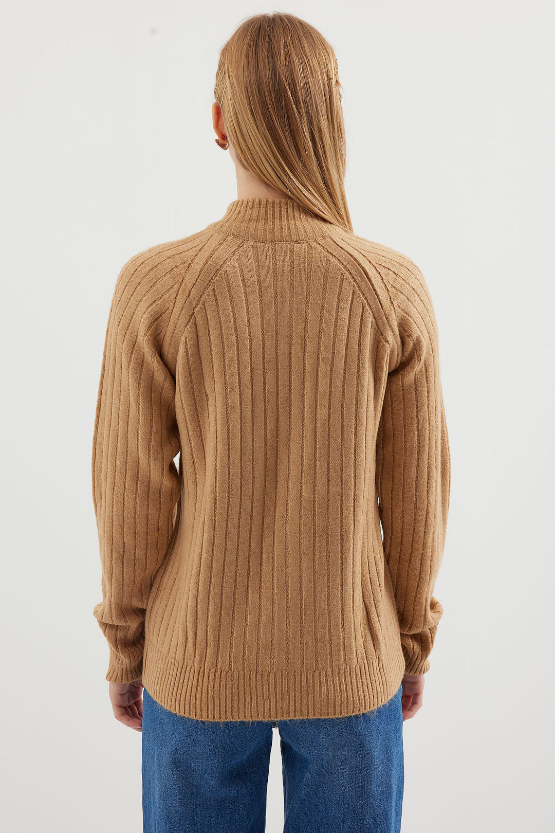 Bigdart 15880 Gilet en tricot zippé - Biscuit