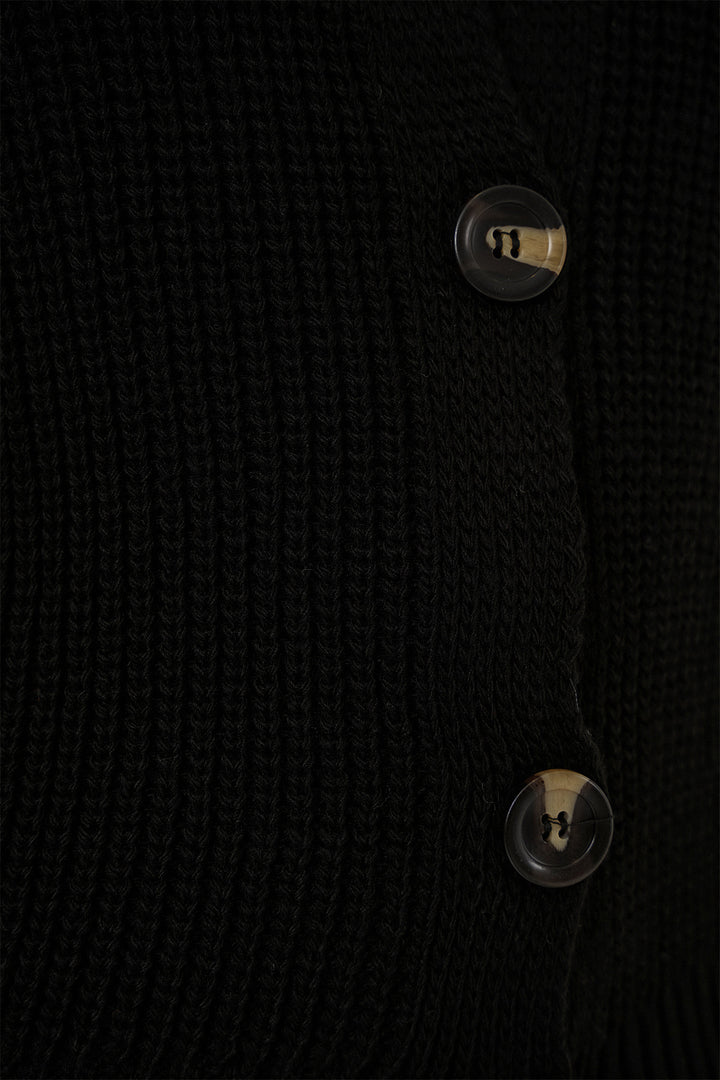 Bigdart 15881 Gilet tricoté court à boutons - Noir