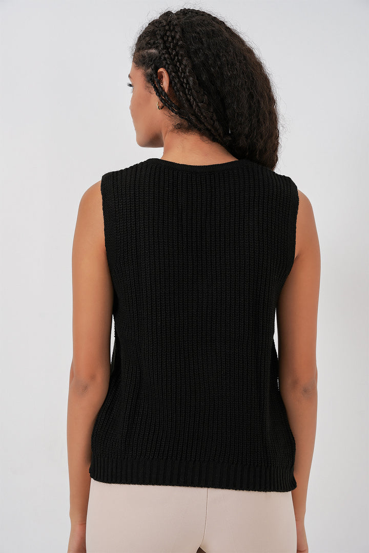 Bigdart 15881 Gilet tricoté court à boutons - Noir