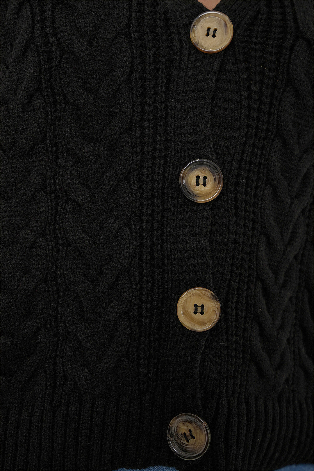 Bigdart 15882 Gilet tricoté court à boutons - Noir