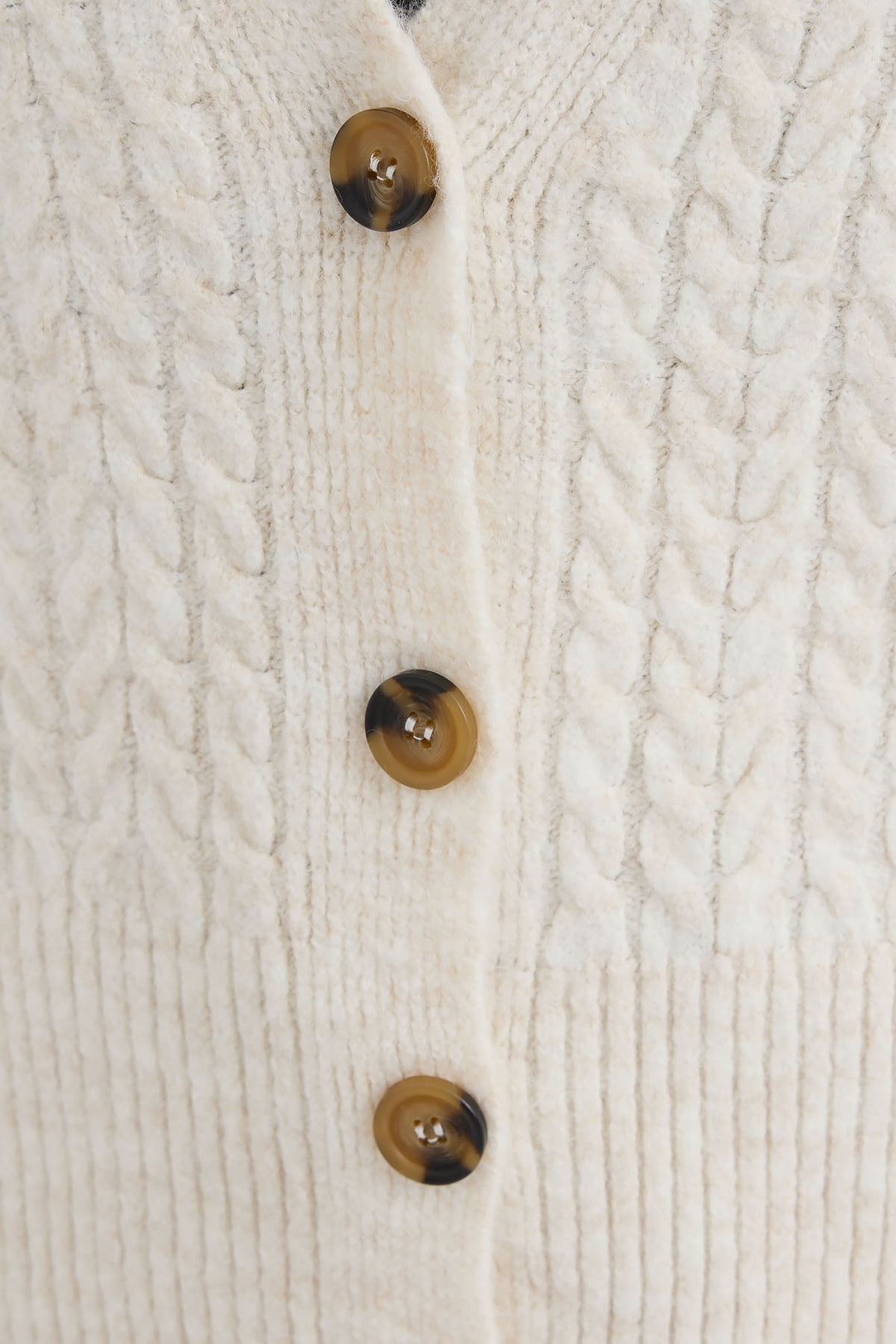Bigdart 15885 Gilet Tricot Oversize Tressé - Écru