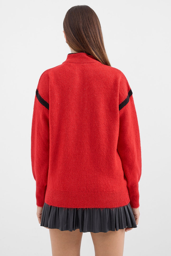 Bigdart 15888 Pull Oversize à Fermeture Éclair - Rouge