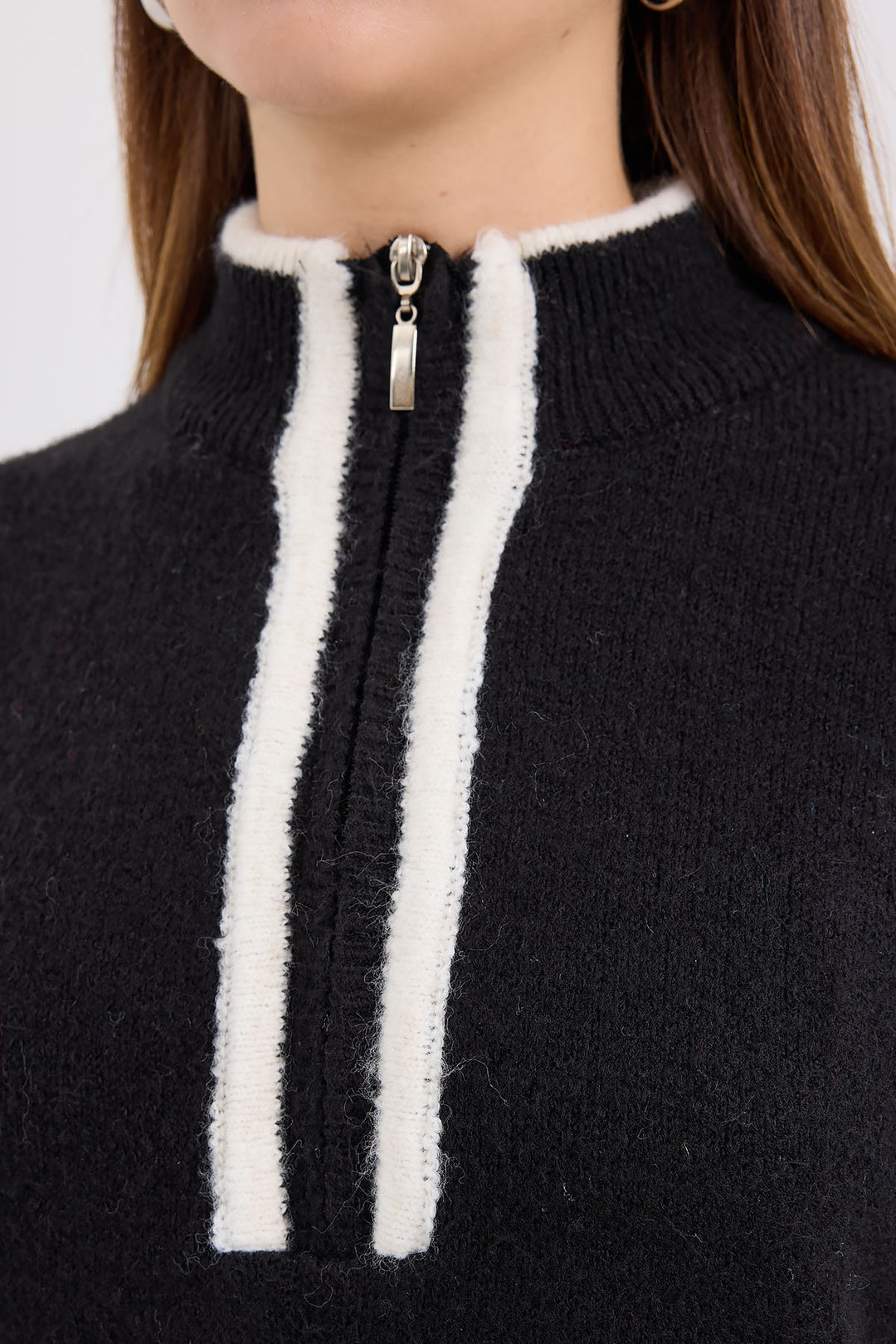 Bigdart Pull Oversize à Fermeture Éclair 15888 - Noir