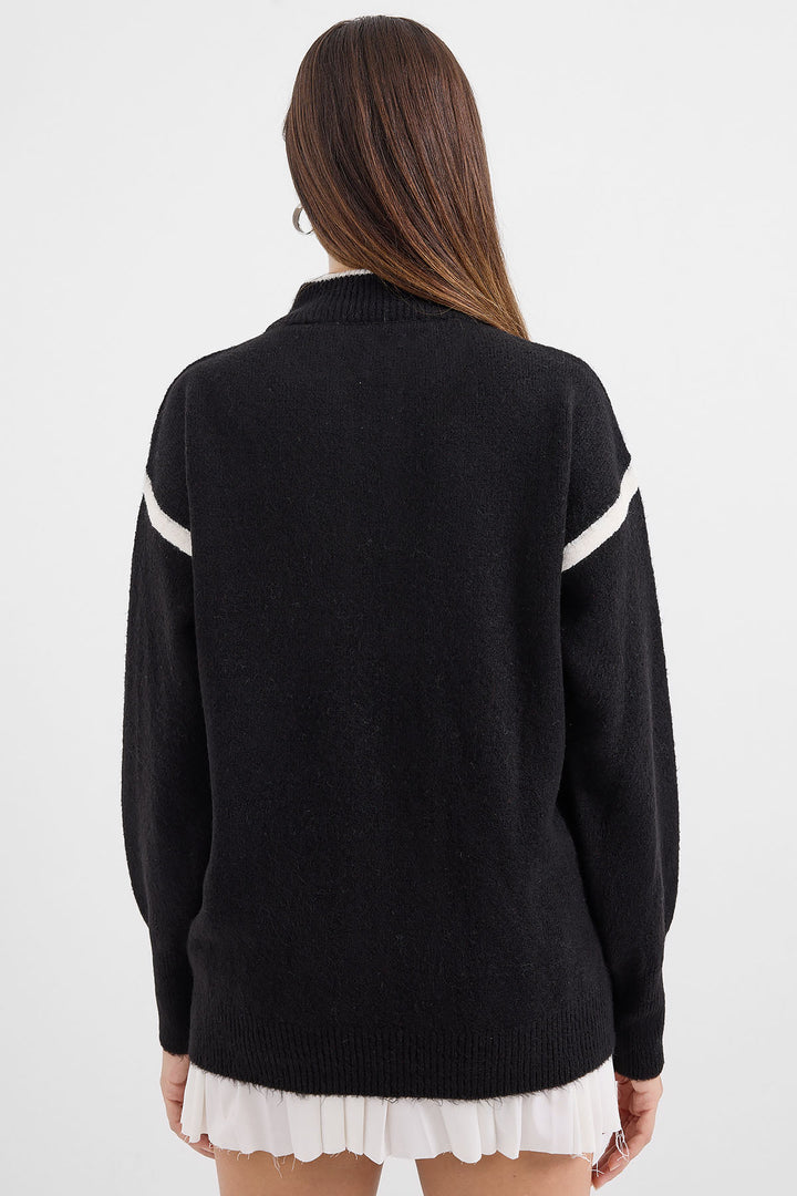 Bigdart Pull Oversize à Fermeture Éclair 15888 - Noir