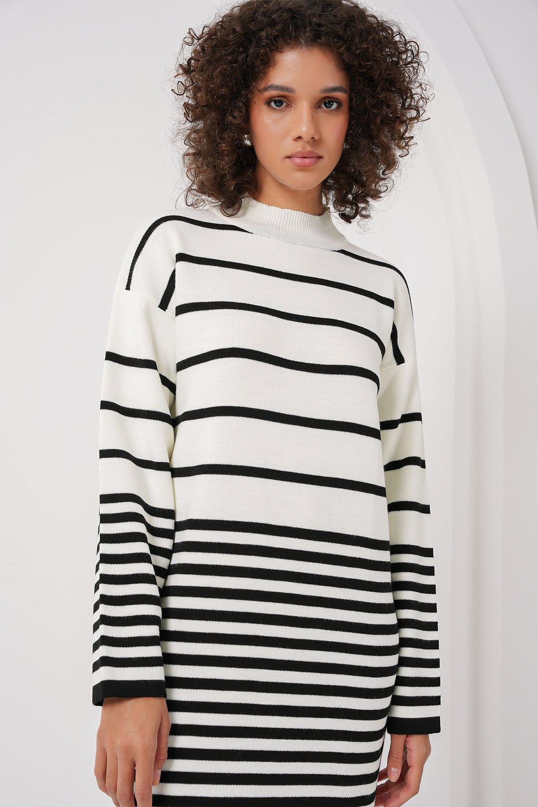 Bigdart 15890 Robe Tricot Longue - Blanc Cassé