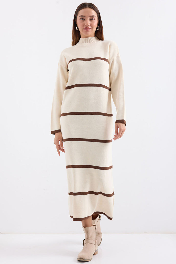 Bigdart 15890 Robe Tricot Longue - Crème