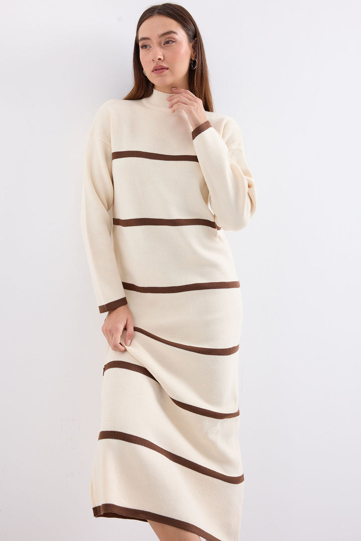 Bigdart 15890 Robe Tricot Longue - Crème
