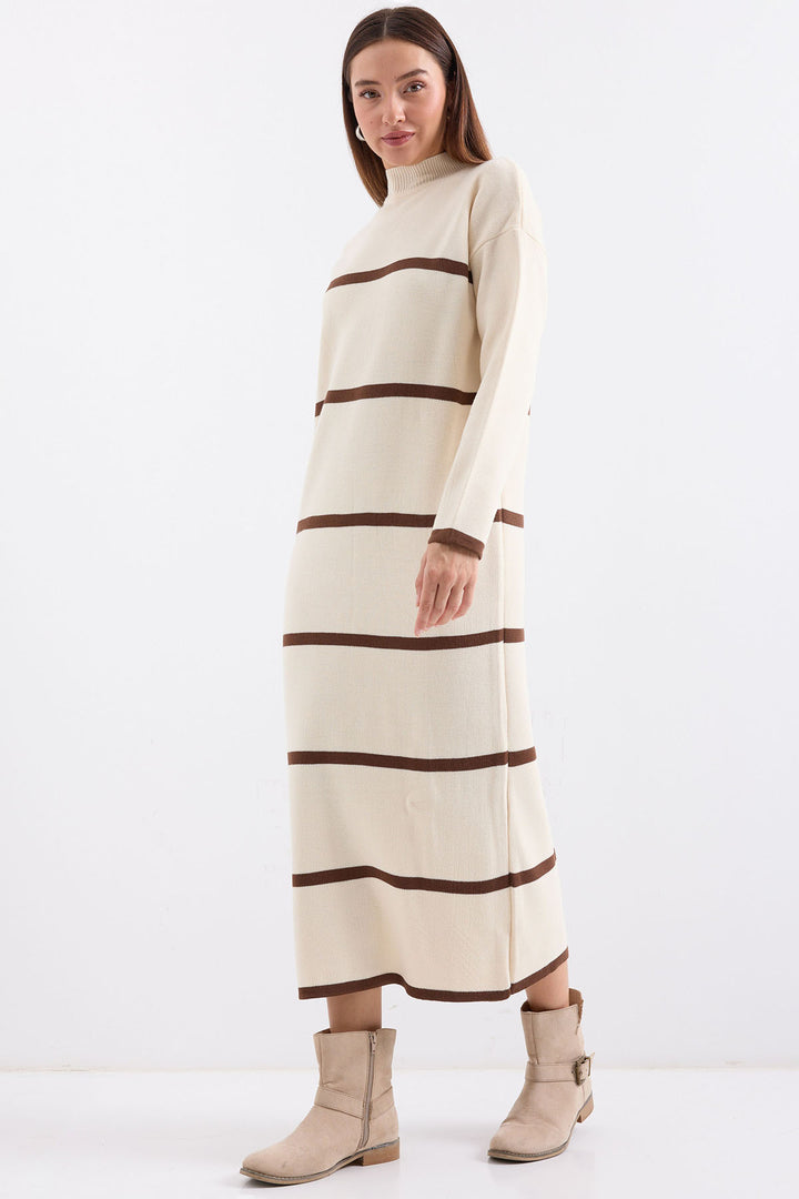 Bigdart 15890 Robe Tricot Longue - Crème