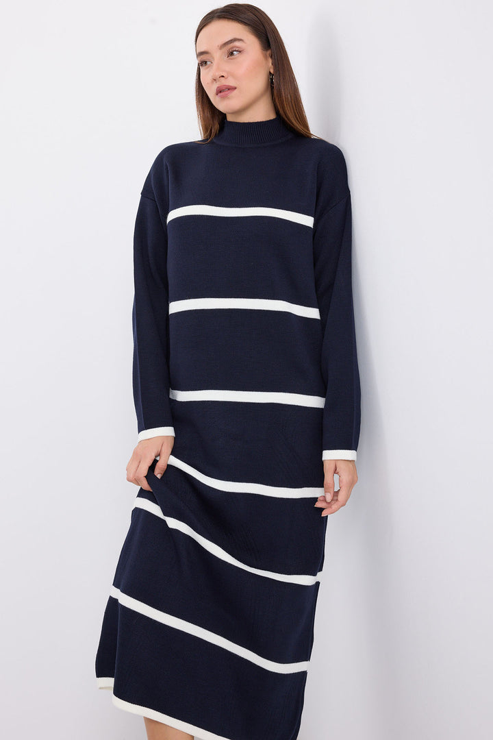 Bigdart Robe longue en tricot 15890 - Bleu marine