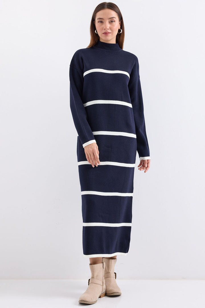 Bigdart Robe longue en tricot 15890 - Bleu marine