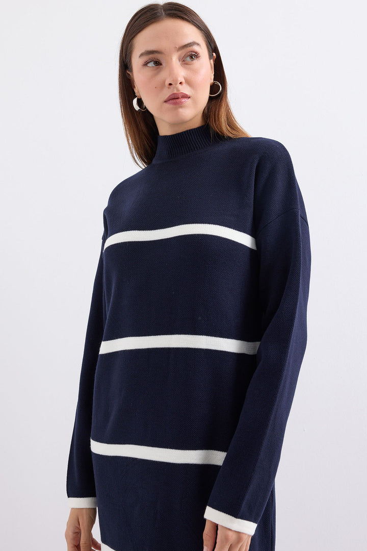 Bigdart Robe longue en tricot 15890 - Bleu marine