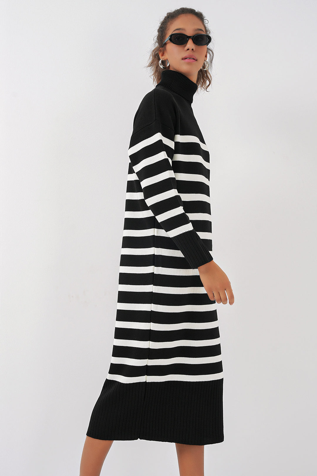 Bigdart 15890 Robe en tricot longue - A.Noir