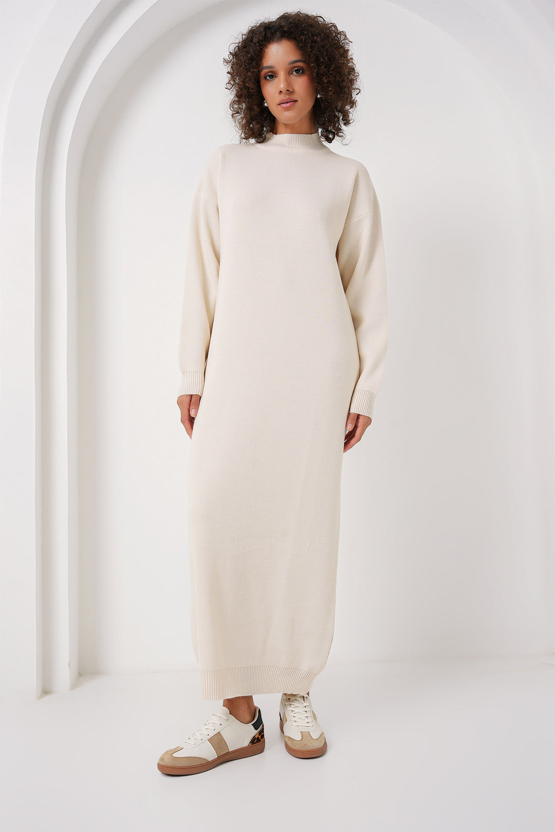 Bigdart 15890 Robe Longue en Tricot - Crème Foncé
