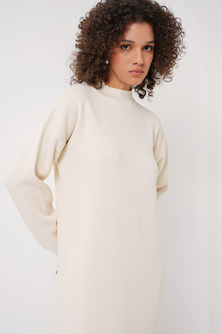 Bigdart 15890 Robe Longue en Tricot - Crème Foncé