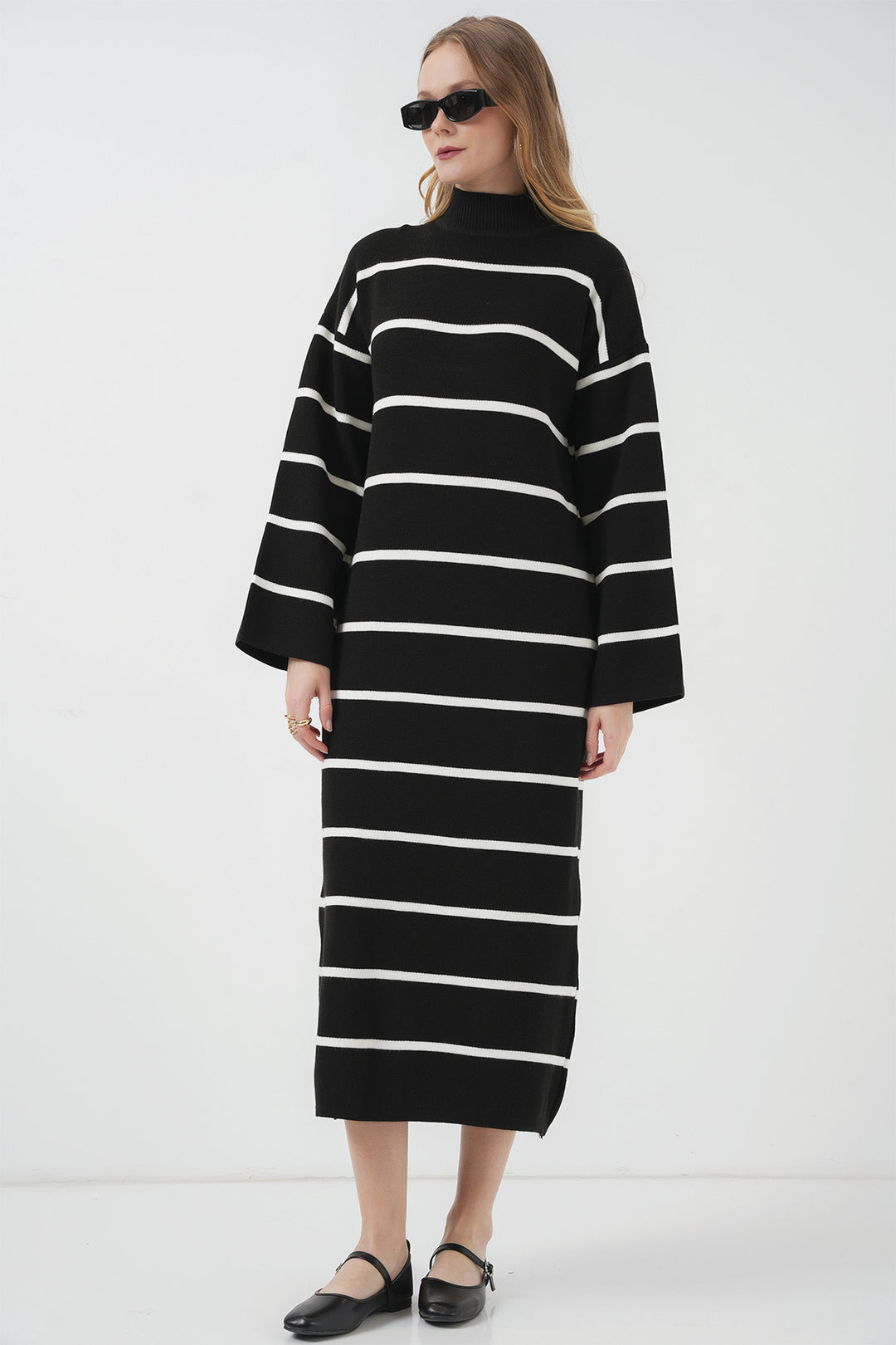 Bigdart Robe longue en tricot 15890 - Noir