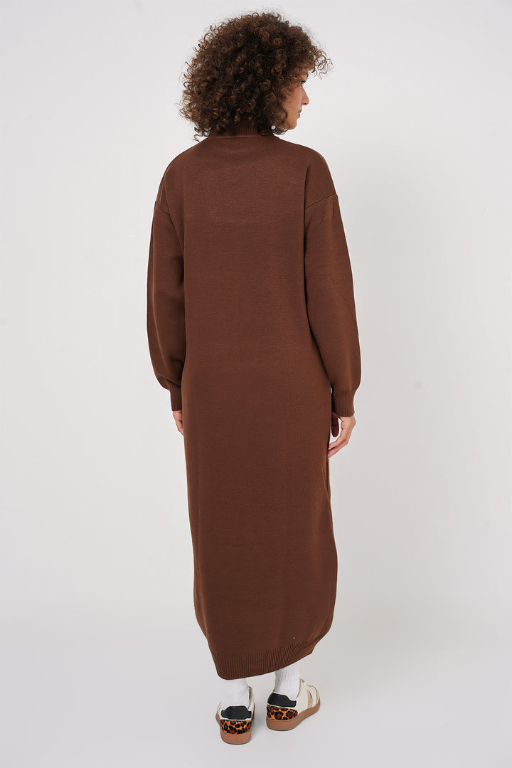 Bigdart 15890 Robe Tricot Longue - Marron