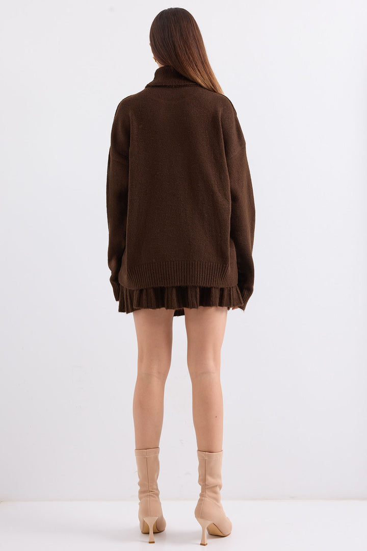 Bigdart 15891 Ensemble tricot jupe pull - Marron