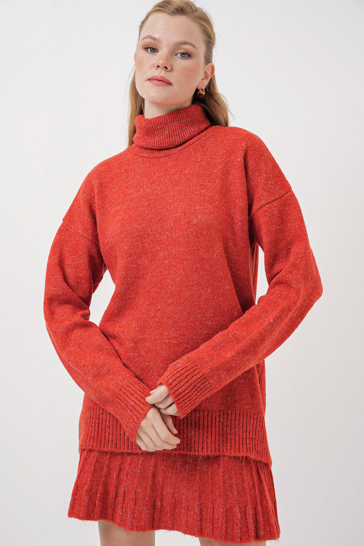 Bigdart 15891 Ensemble de tricot avec jupe - Brique