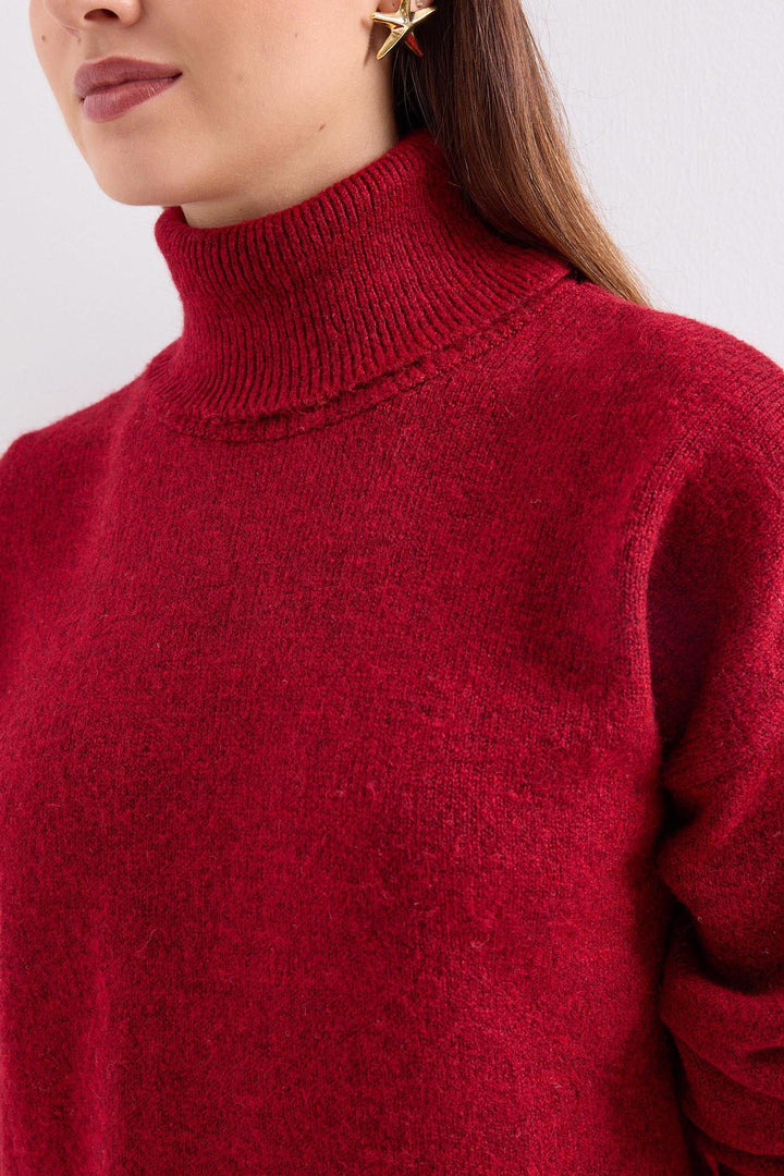 Bigdart 15891 Ensemble tricot jupe pull - Rouge