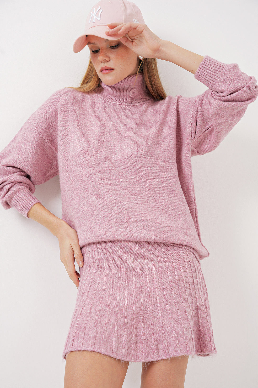 Bigdart 15891 Ensemble de tricot avec jupe - Rose