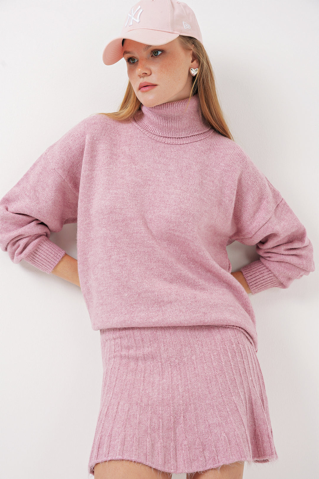 Bigdart 15891 Ensemble de tricot avec jupe - Rose