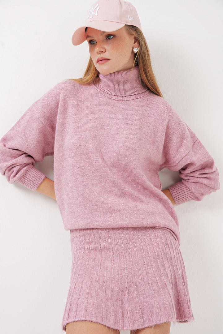 Bigdart 15891 Ensemble de tricot avec jupe - Rose