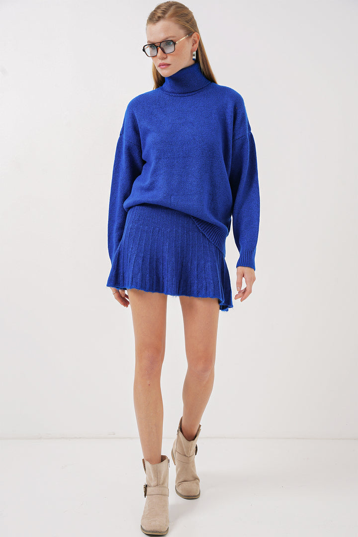 Bigdart 15891 Ensemble de tricot avec jupe - Bleu roi