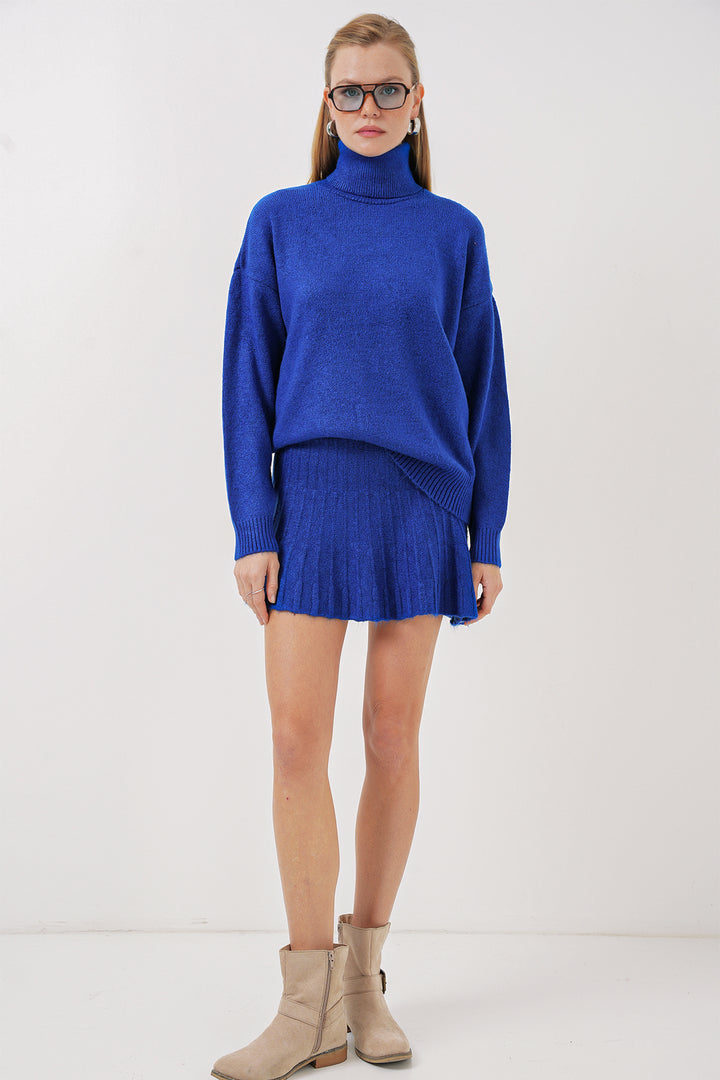 Bigdart 15891 Ensemble de tricot avec jupe - Bleu roi