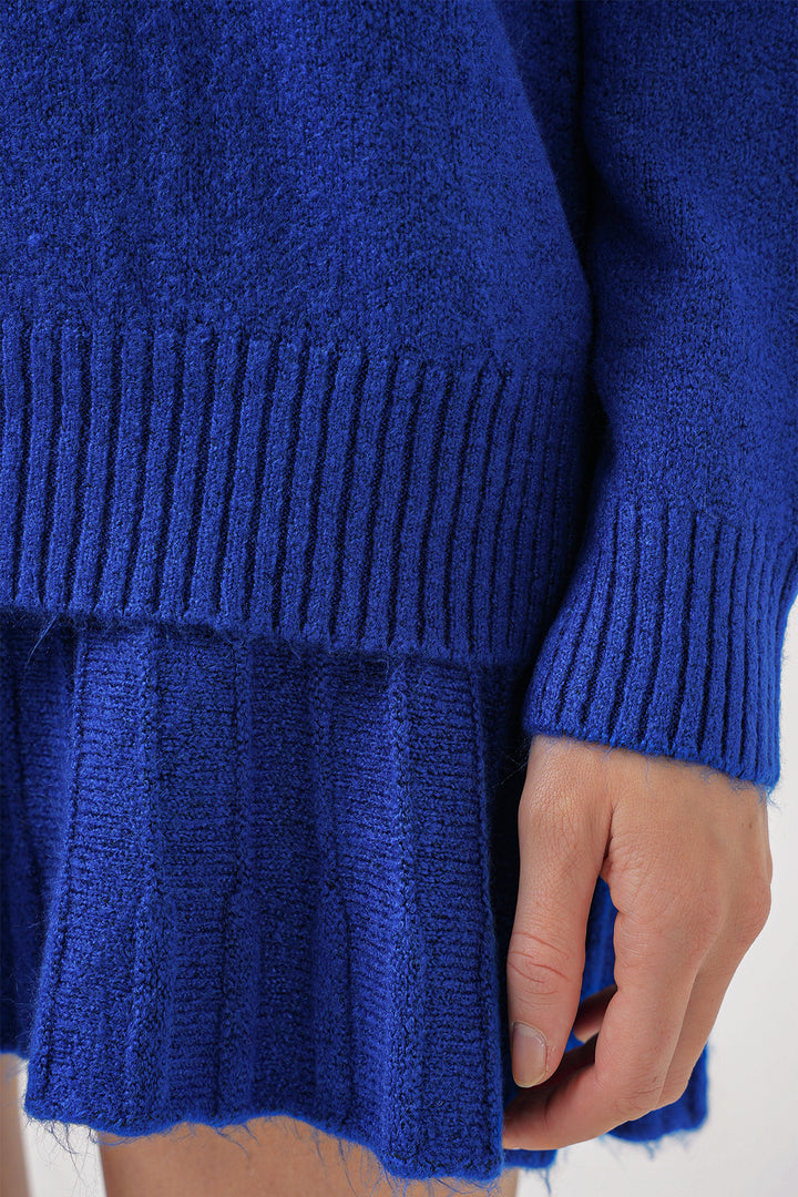 Bigdart 15891 Ensemble de tricot avec jupe - Bleu roi