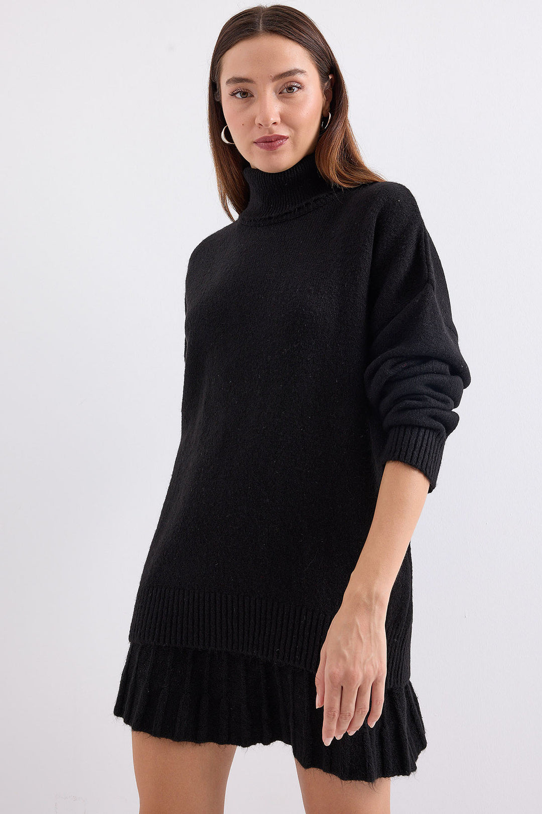 Bigdart 15891 Ensemble tricot jupe pull - Noir