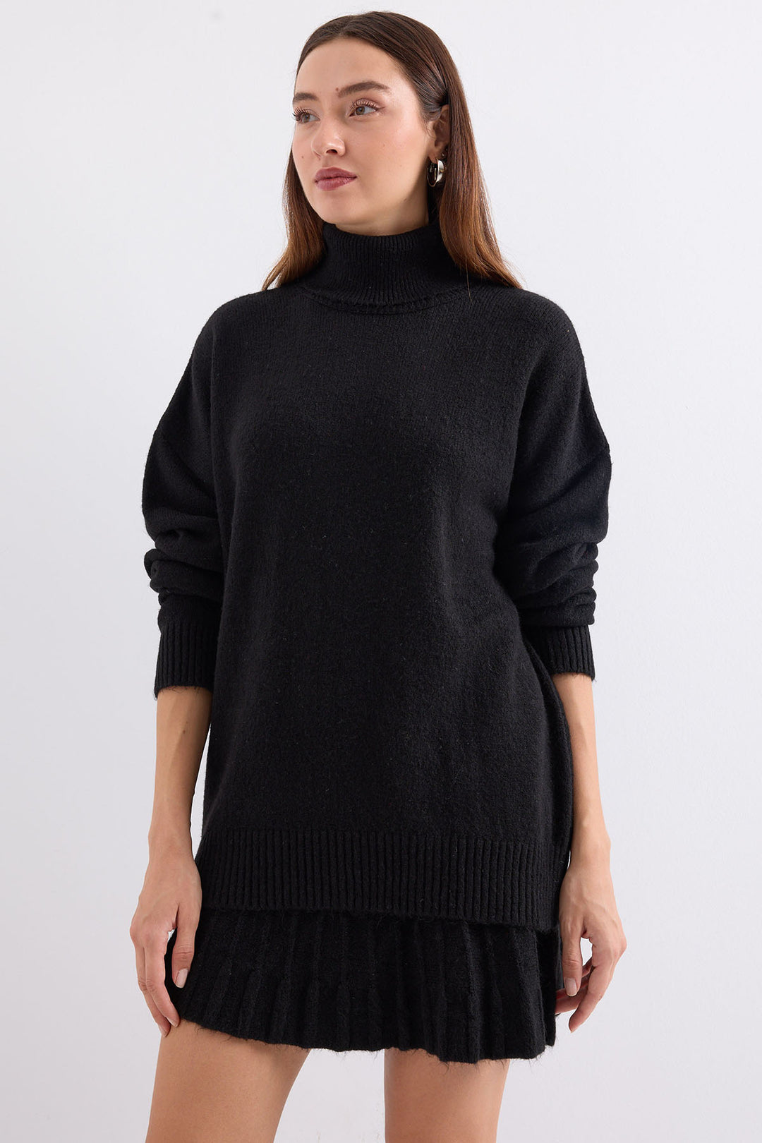 Bigdart 15891 Ensemble tricot jupe pull - Noir