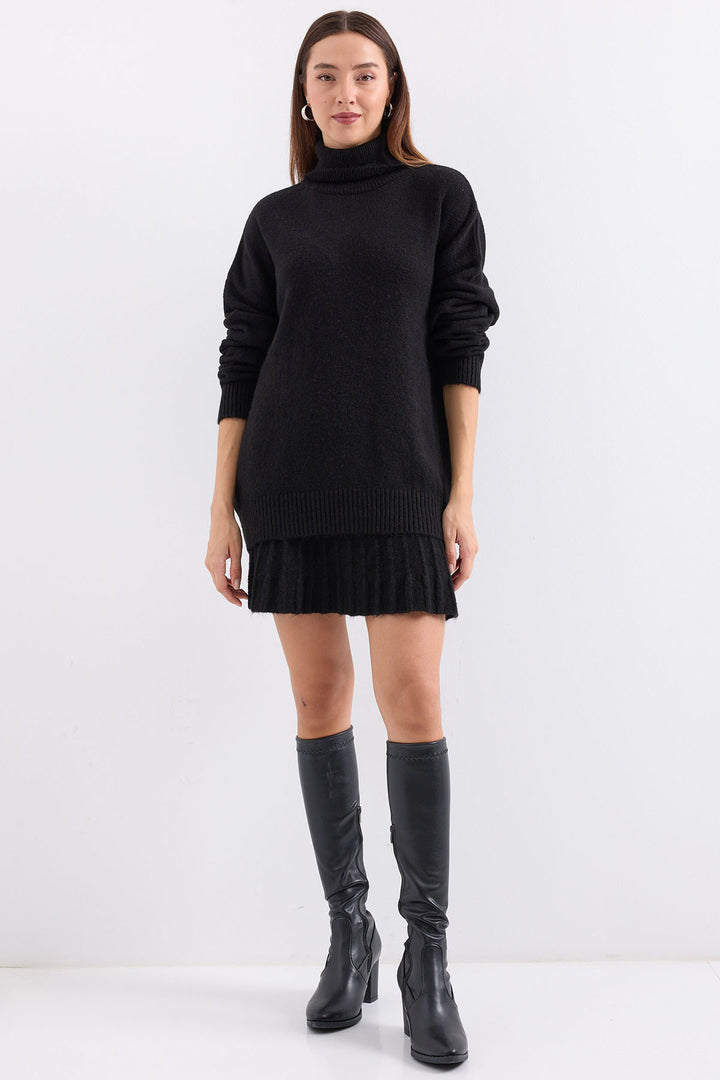 Bigdart 15891 Ensemble tricot jupe pull - Noir