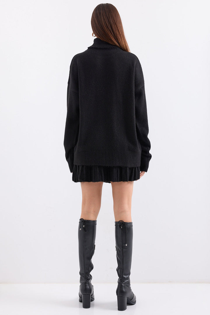 Bigdart 15891 Ensemble tricot jupe pull - Noir