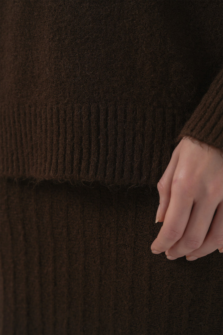 Bigdart 15892 Ensemble Tricot Jupe Pull - Marron