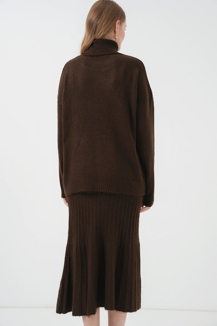 Bigdart 15892 Ensemble Tricot Jupe Pull - Marron