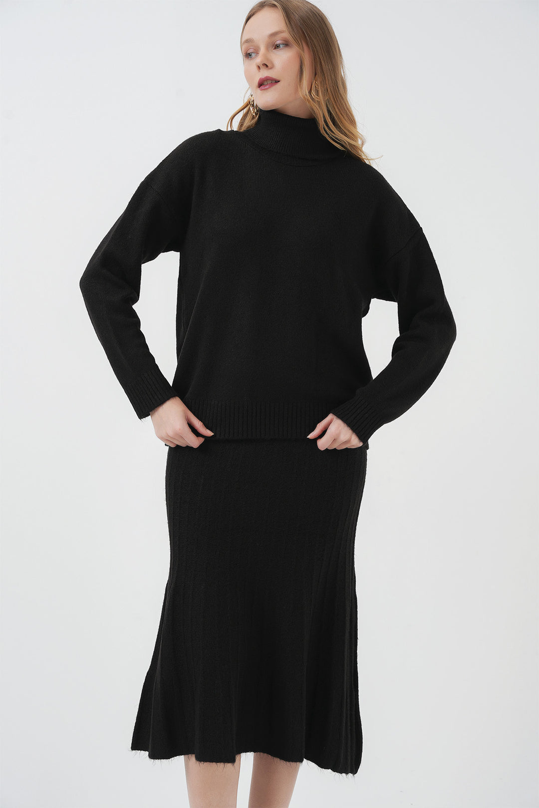 Bigdart 15892 Ensemble Tricot Jupe Pull - Noir