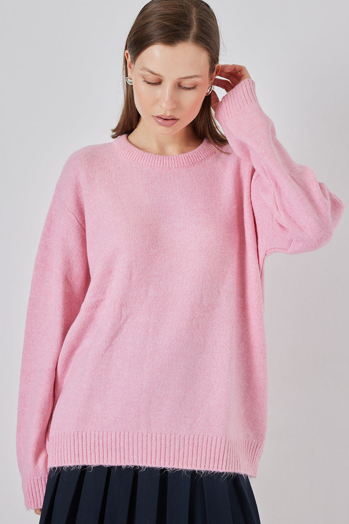 Bigdart 15895 Femme Pull Tricot Oversize - Rose