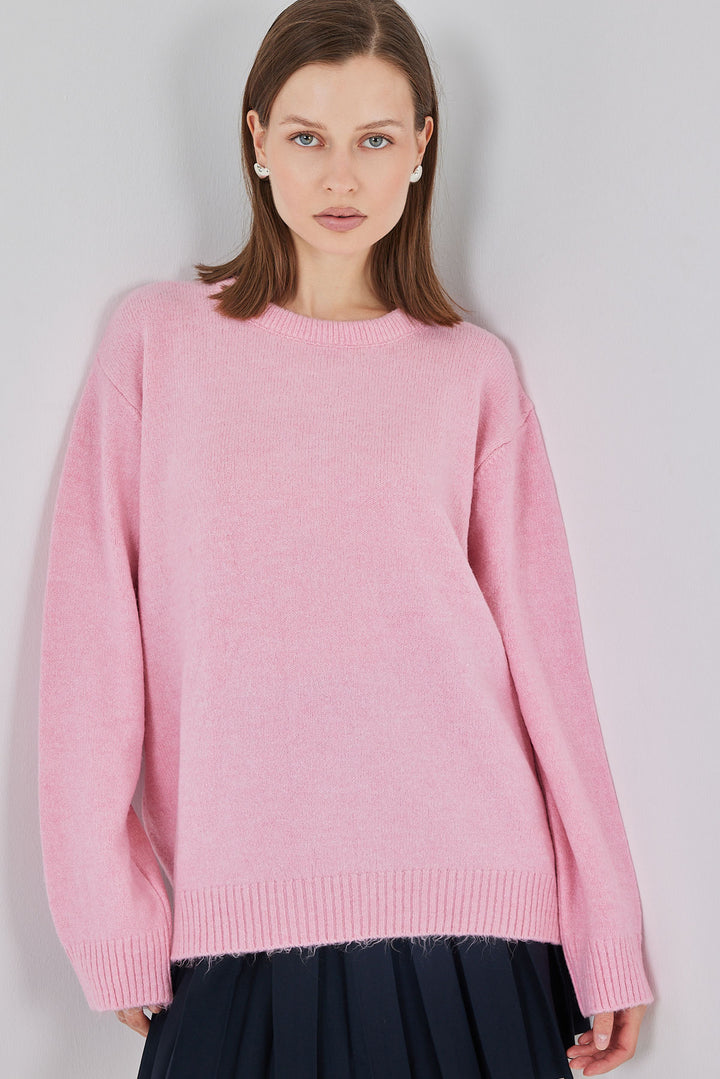 Bigdart 15895 Femme Pull Tricot Oversize - Rose