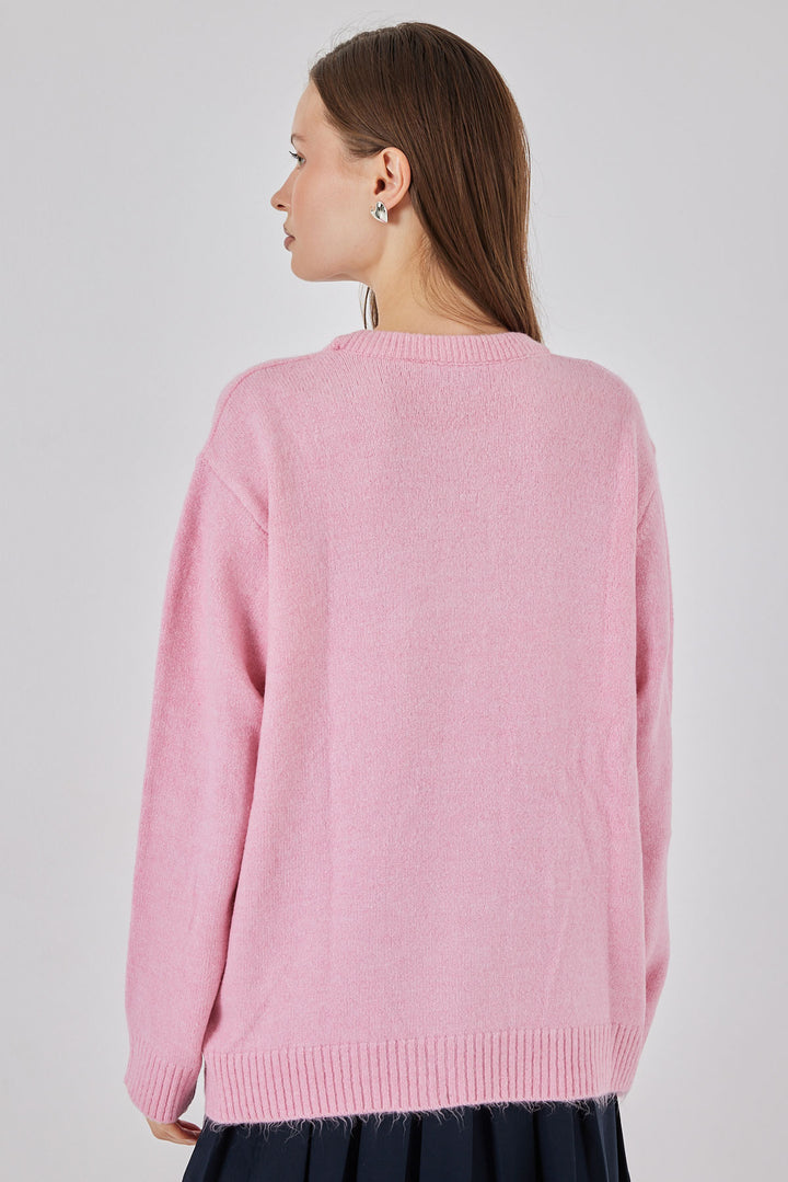 Bigdart 15895 Femme Pull Tricot Oversize - Rose