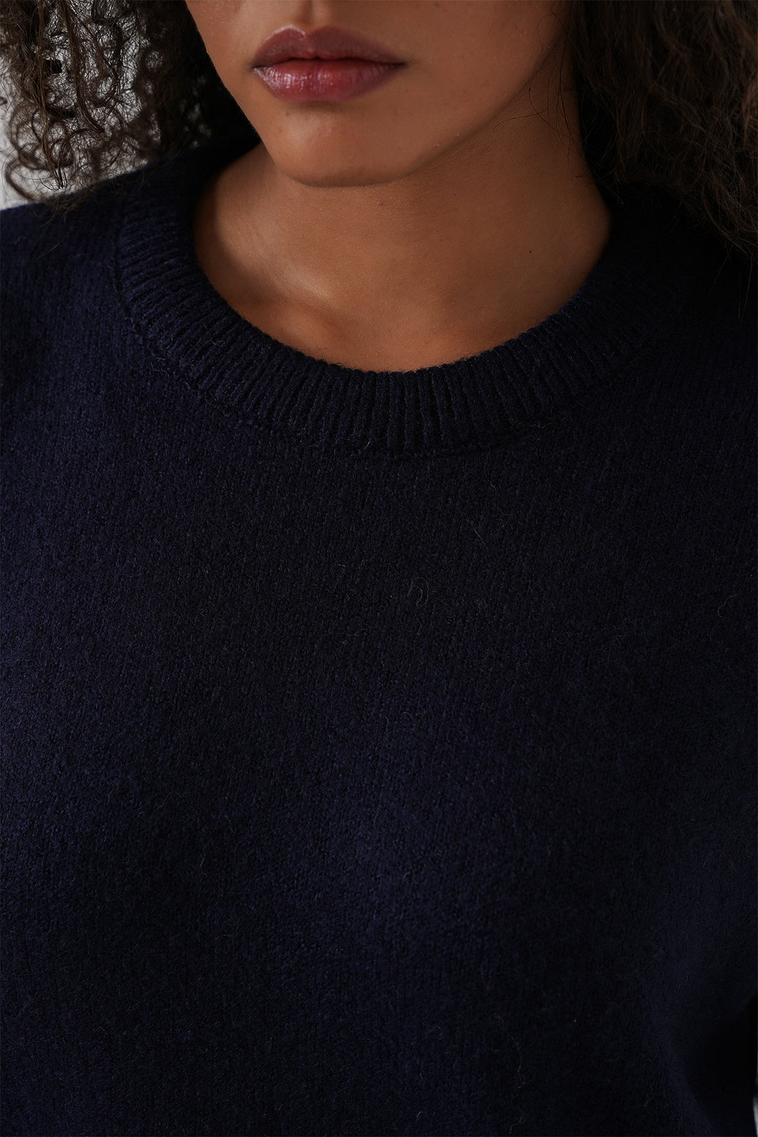 Bigdart Pull tricot oversize pour femme 15895 - Bleu marine